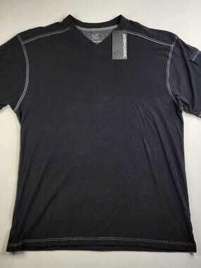 NWT Modern Culture Men's 4XB Black Short Pocket Sleeve V Neck Knit Shirt Casual